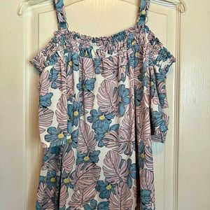Melloday off the shoulder floral top with straps. Size XL